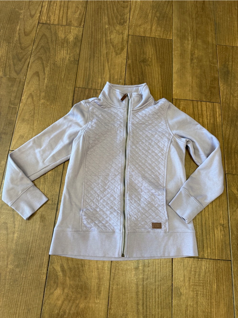 L.L. Bean Quilted Full Zip Sweatshirt Jacket Lavender Lilac Women's Small